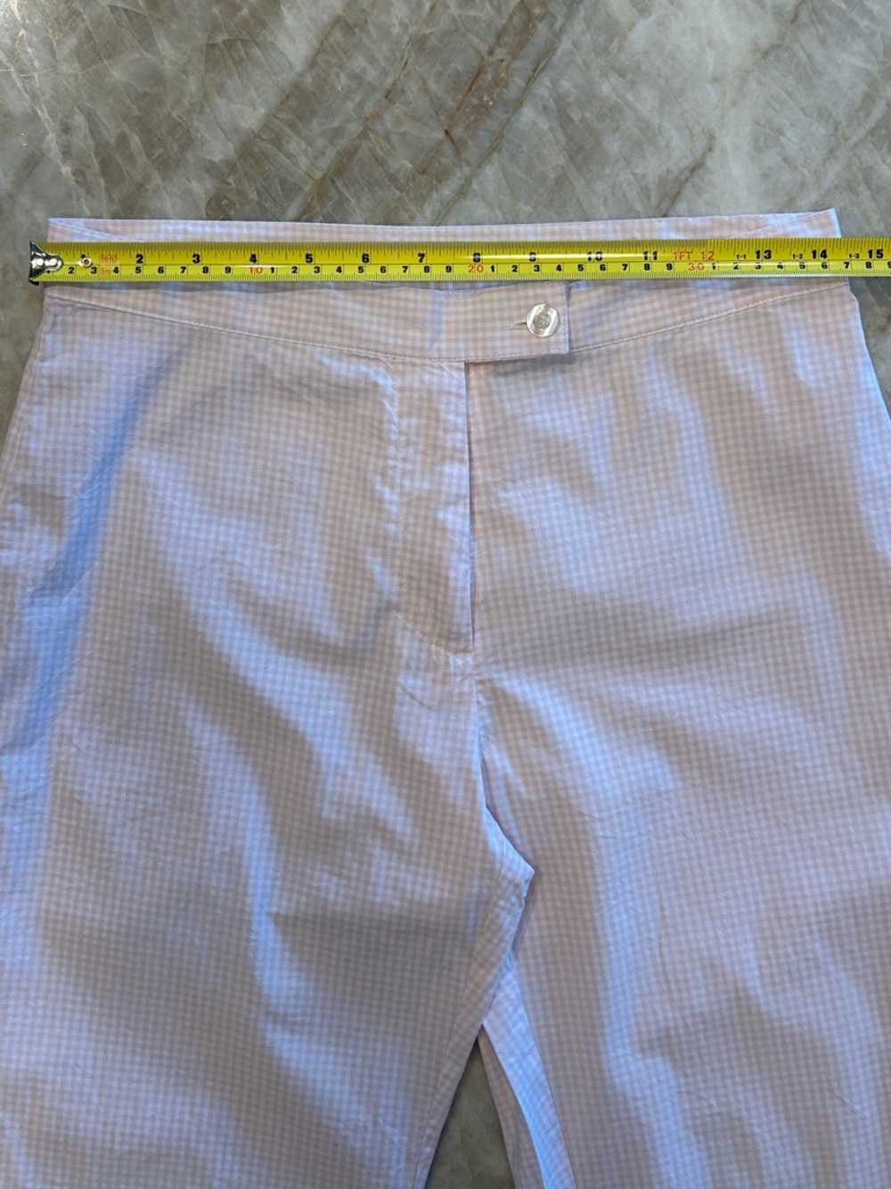 Vintage Pink Gingham Cropped Pants Beechers Brook S Cotton EUC - Picture 4 of 7